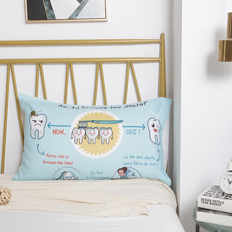 Custom pillow protectors pillowcase cover microfiber cartoon print wholesale polyester pillow case (1)