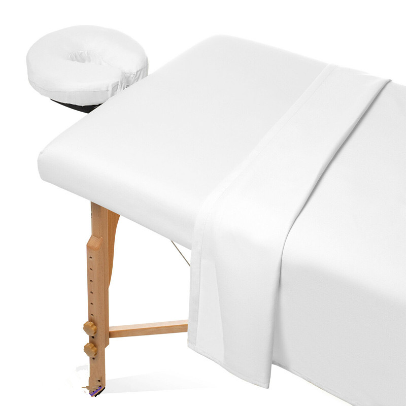 Factory Wholesale Solid Colour 3pcs Microfiber Massage Table Sheet Set (3)