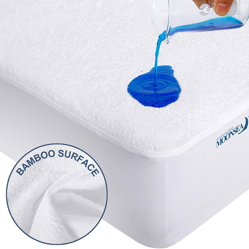 Machine Washable Noiseless Breathable Cotton Terry Towel Mattress Protector Covers (2)
