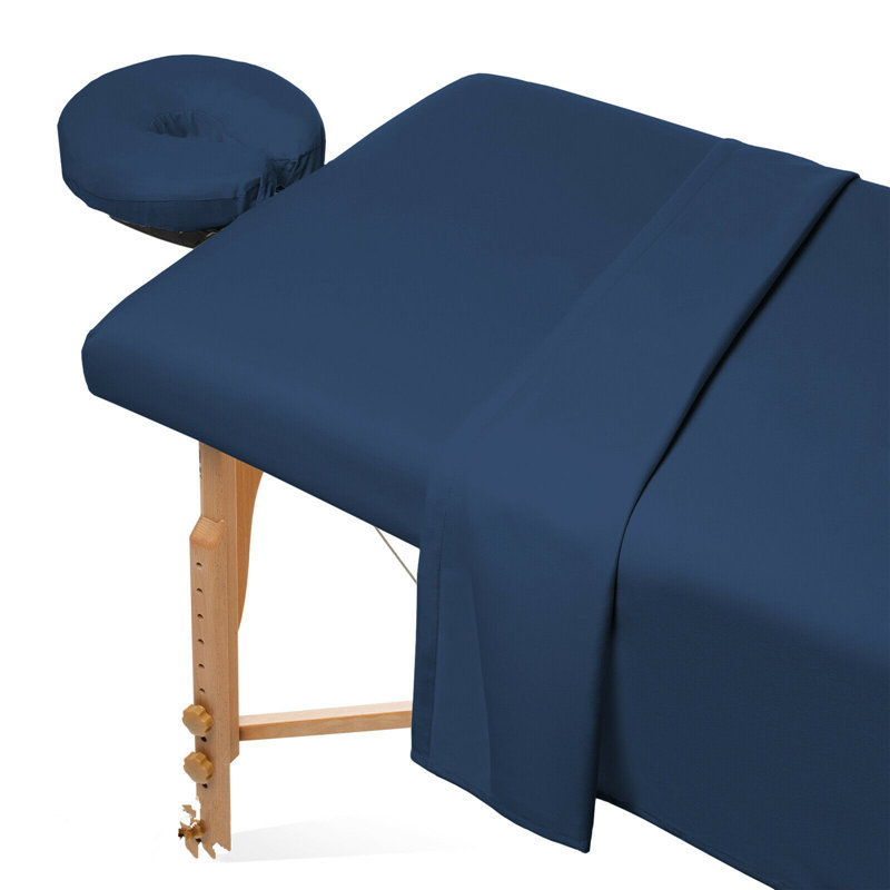 Lençol para mesa de massagem em microfibra macia, conjunto de lençol para mesa de massagem para spa com ajuste elástico (2)